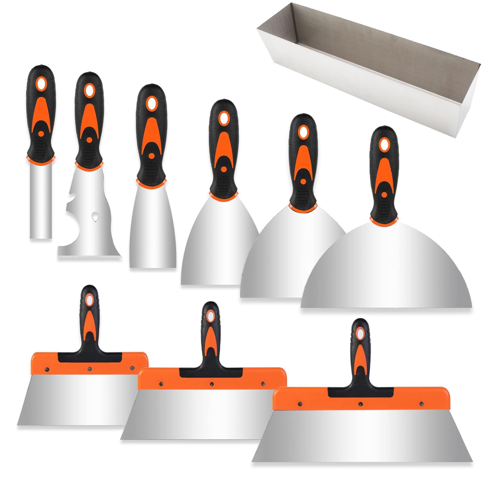 10 Piezas Espatula Masilla, Espátulas de Acero Inoxidable, Espátulas Para Pintura, Cuchillos de Masilla, Cuchillo de llenado Herramienta Multiusos para Masilla
