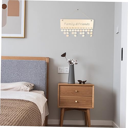 Miniatura 8 de Didiseaon 3pcs Wooden Calendar Hanging Tag Birthday Board Wall Hanging Birthday Calendar Reminder Diy Anniversary Plaque Wooden Calendar Hanging