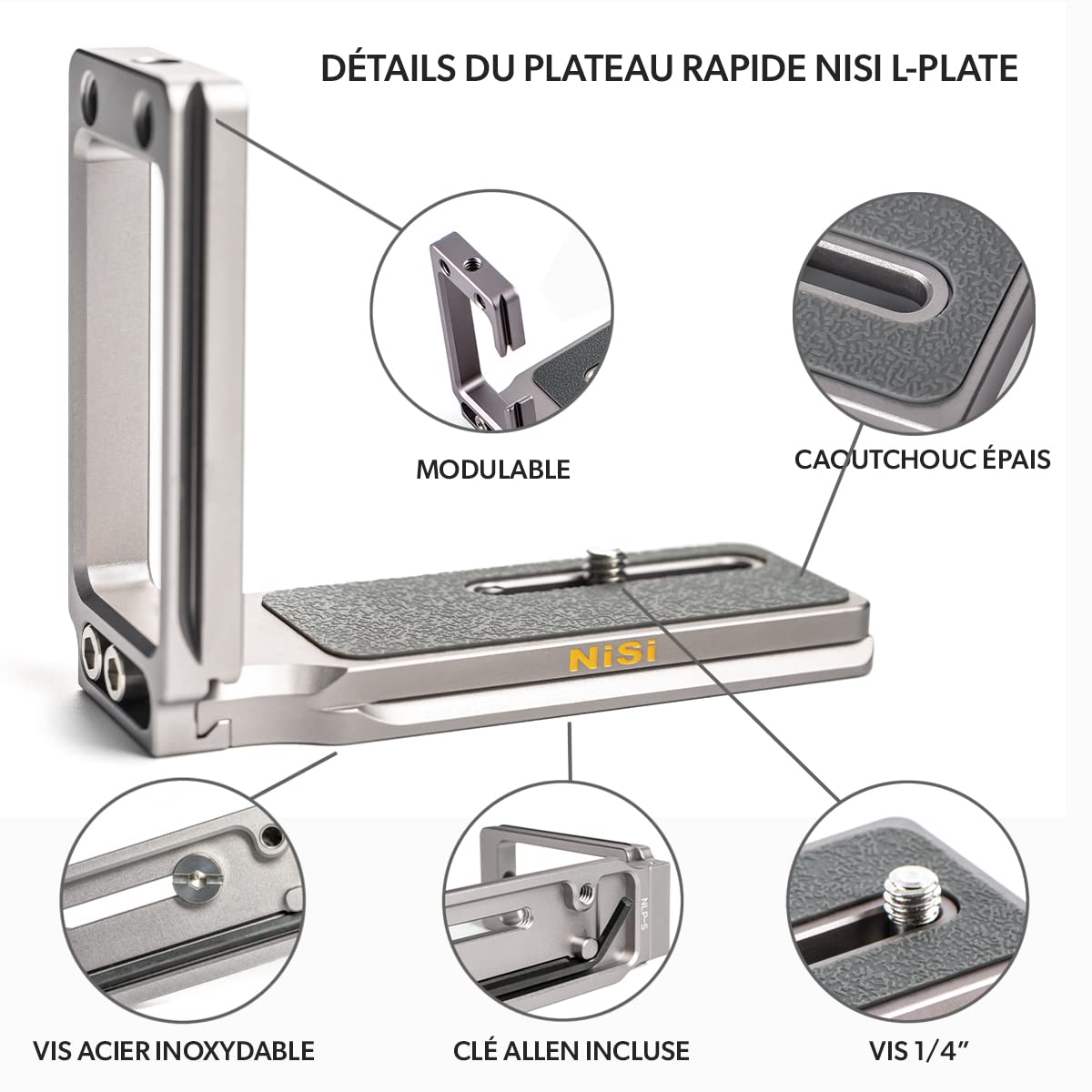NiSi L-Bracket NLP-S kompatibel mit Sony/Nikon - L-Bracket für Kameras (Sony) - Aluminium - Schwarz/Gold/Schwarz - Stativmontage - Drehbar - 11x4x1 cm - 120g