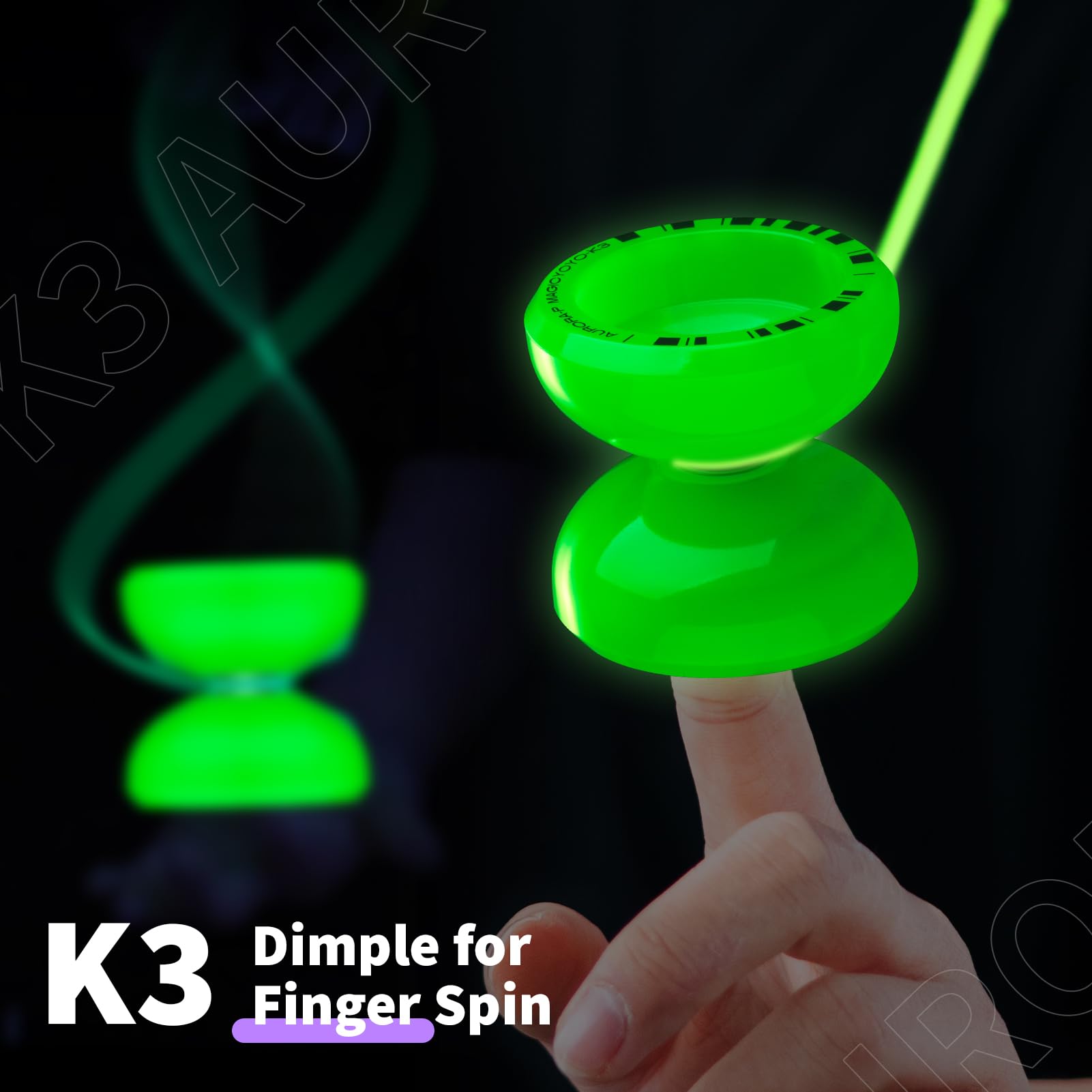 MAGICYOYO K3 Aurora-P Glow in the Dark, 2 in 1 Responsive & Unresponsive Yoyo - Image 4