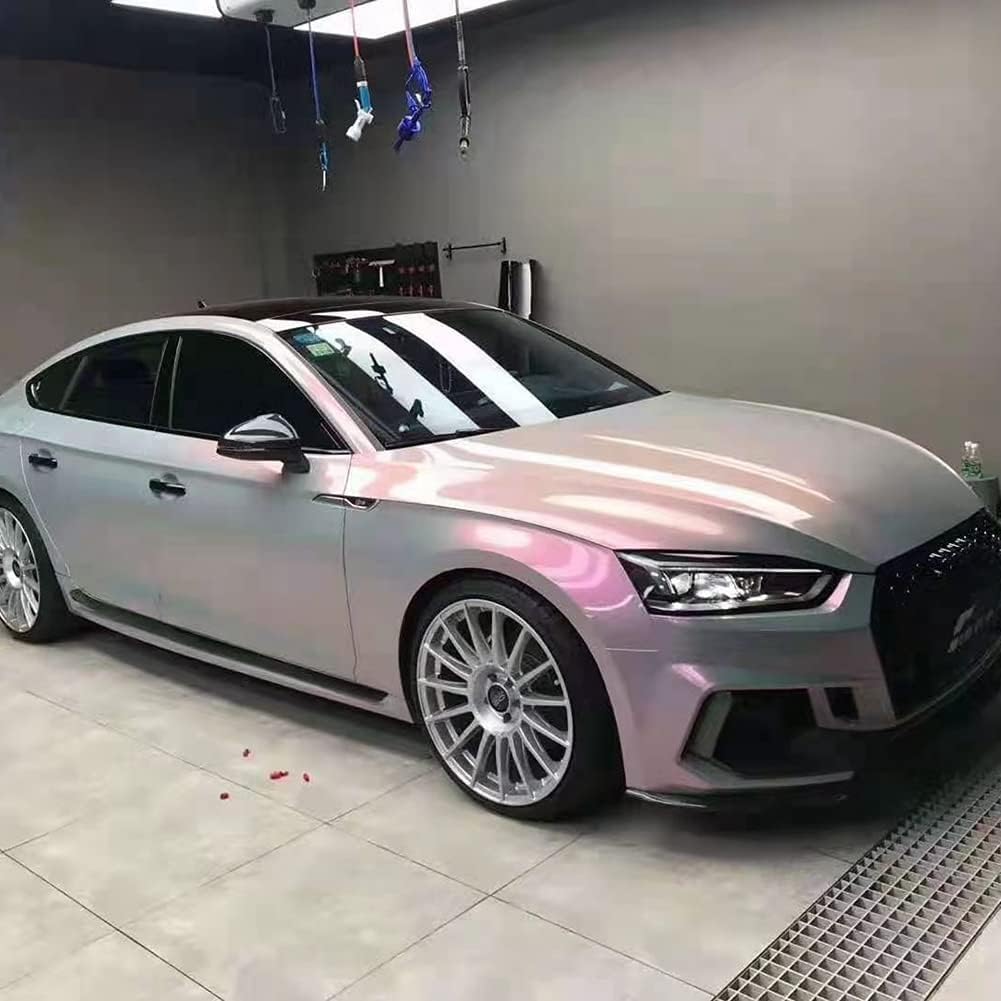 XhuangTech Chameleon Vinyl Wrap Grey to Red Adhesive Car Body Film Sticker Decal Sheet Roll Air Bubble Release DIY (Grey to Red, 60" x 11.8" (1.52M x 0.3M)