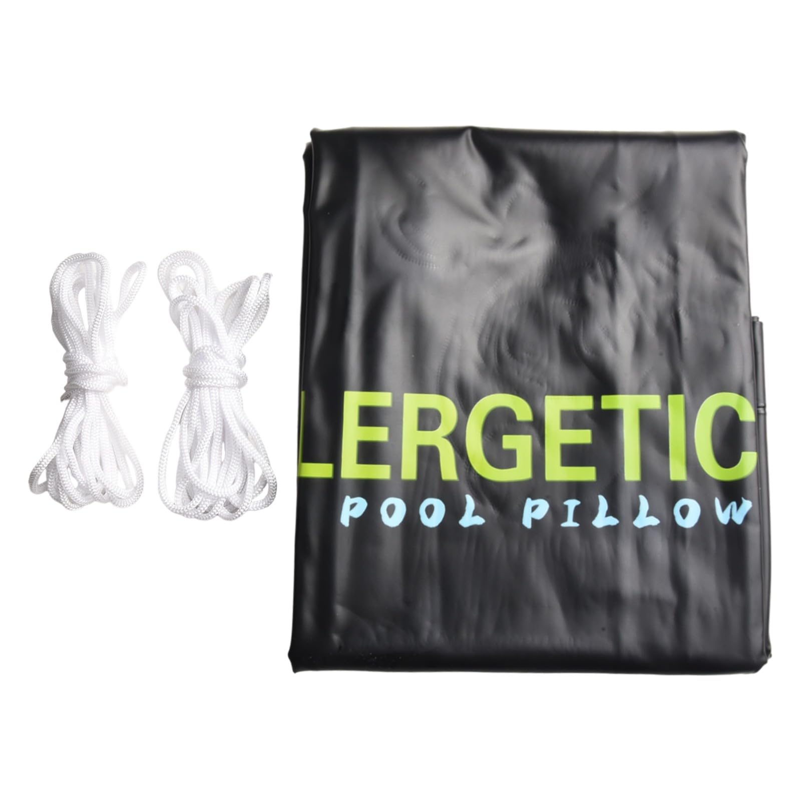 Coussin d'air pour piscine d'hiver noir 120x120 cm avec cordes de fixation
