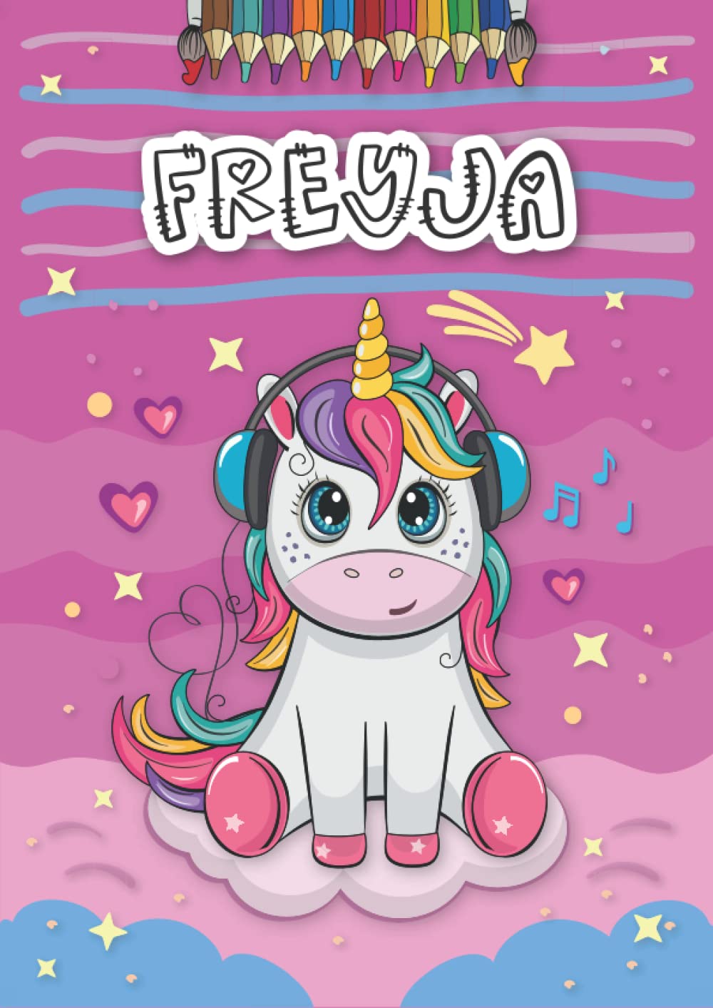 Independently published Freyja: Personalized Coloring Book for Freyja | Theme: Unicorn | Birthday gift for girl, daughter ... | Ages: 4-8 | 25 unicorn designs with name Freyja, Large size A4 (ca. 8.5 x 11 inches)