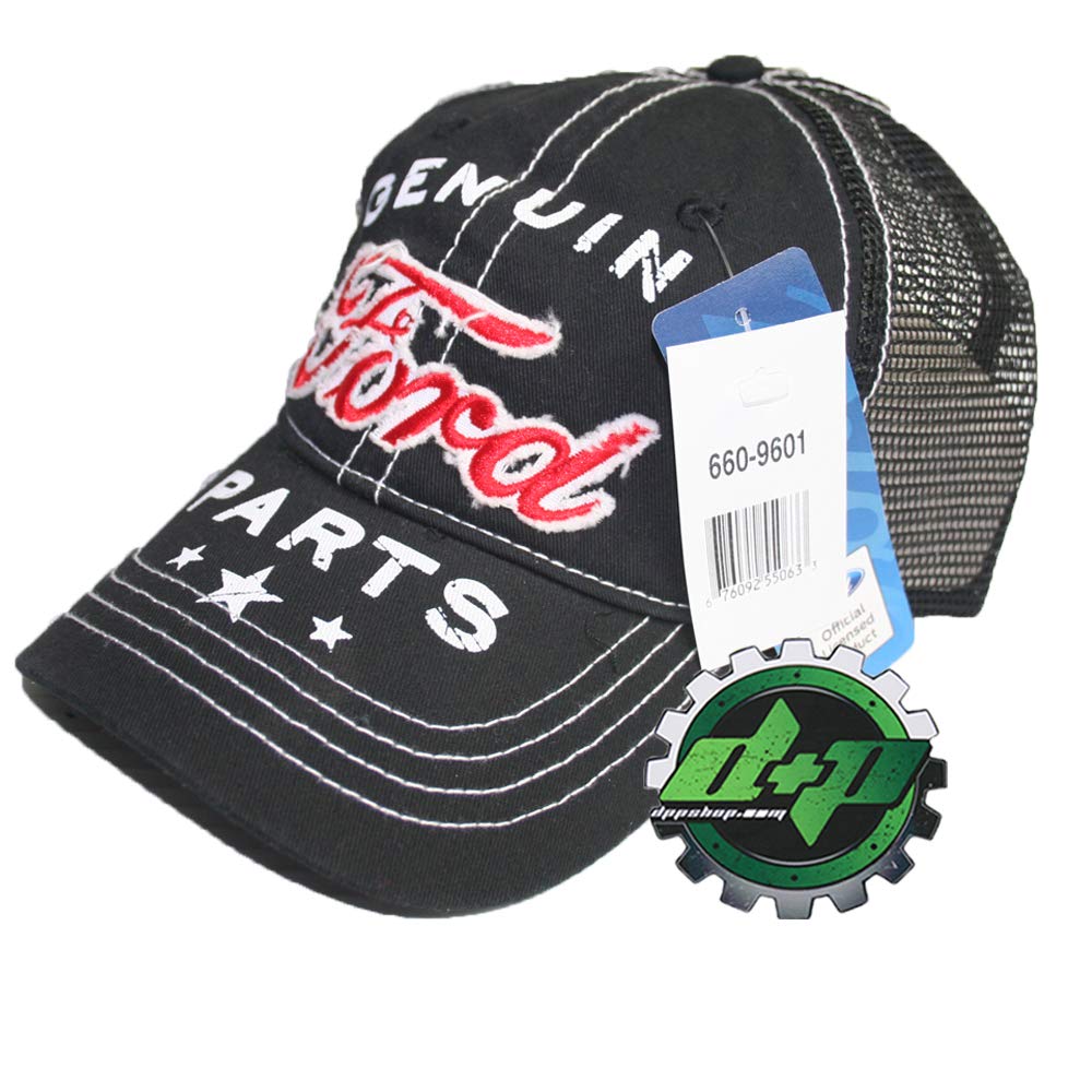 Ford Genuine Parts Baseball Cap Hat Mesh Back Black Red