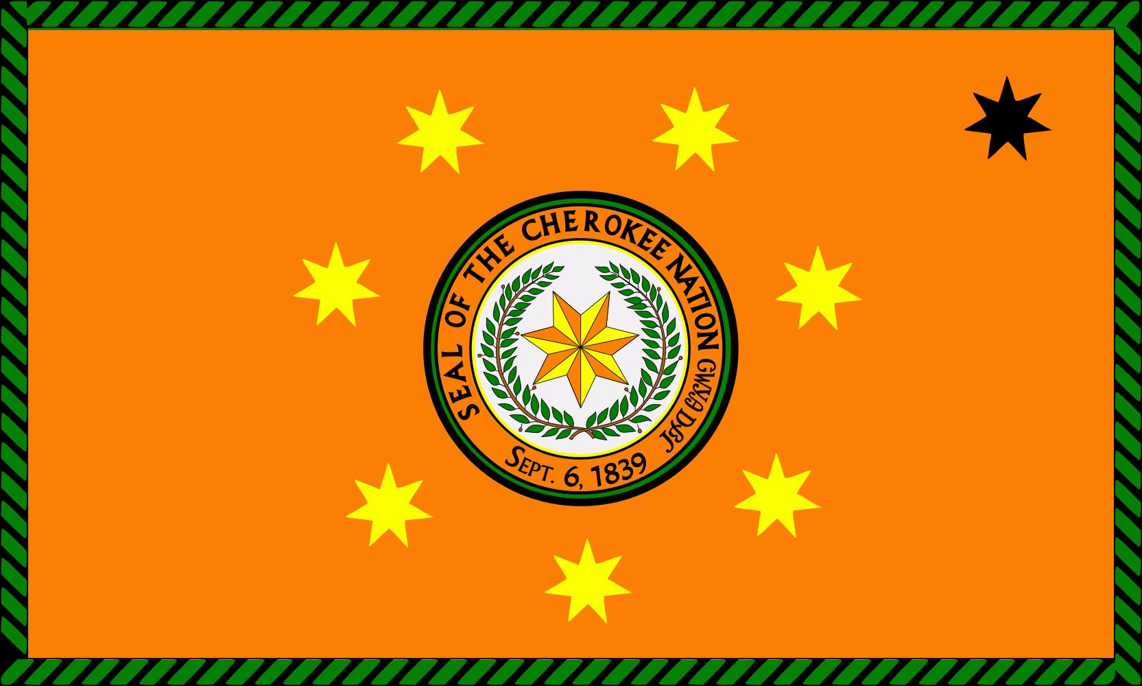 Drapeau Cherokee Nation XL 150x90 cm imprimé double face pour mât extérieur