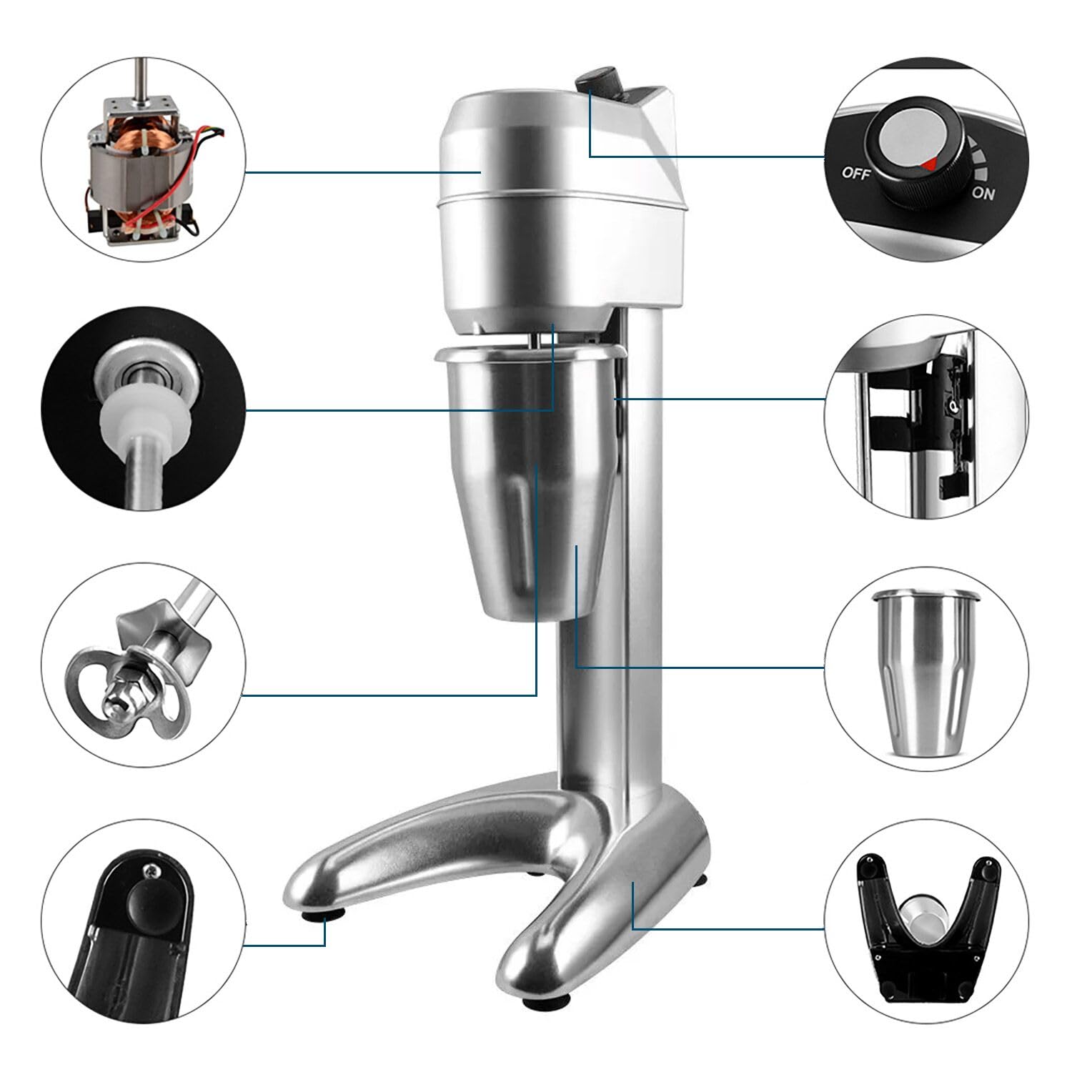 GGM Gastro | SPMET1 | Spindelmixer ECO - mit 1 Rührwerk - 1 Liter - 300 Watt - Stufenlos regelbar