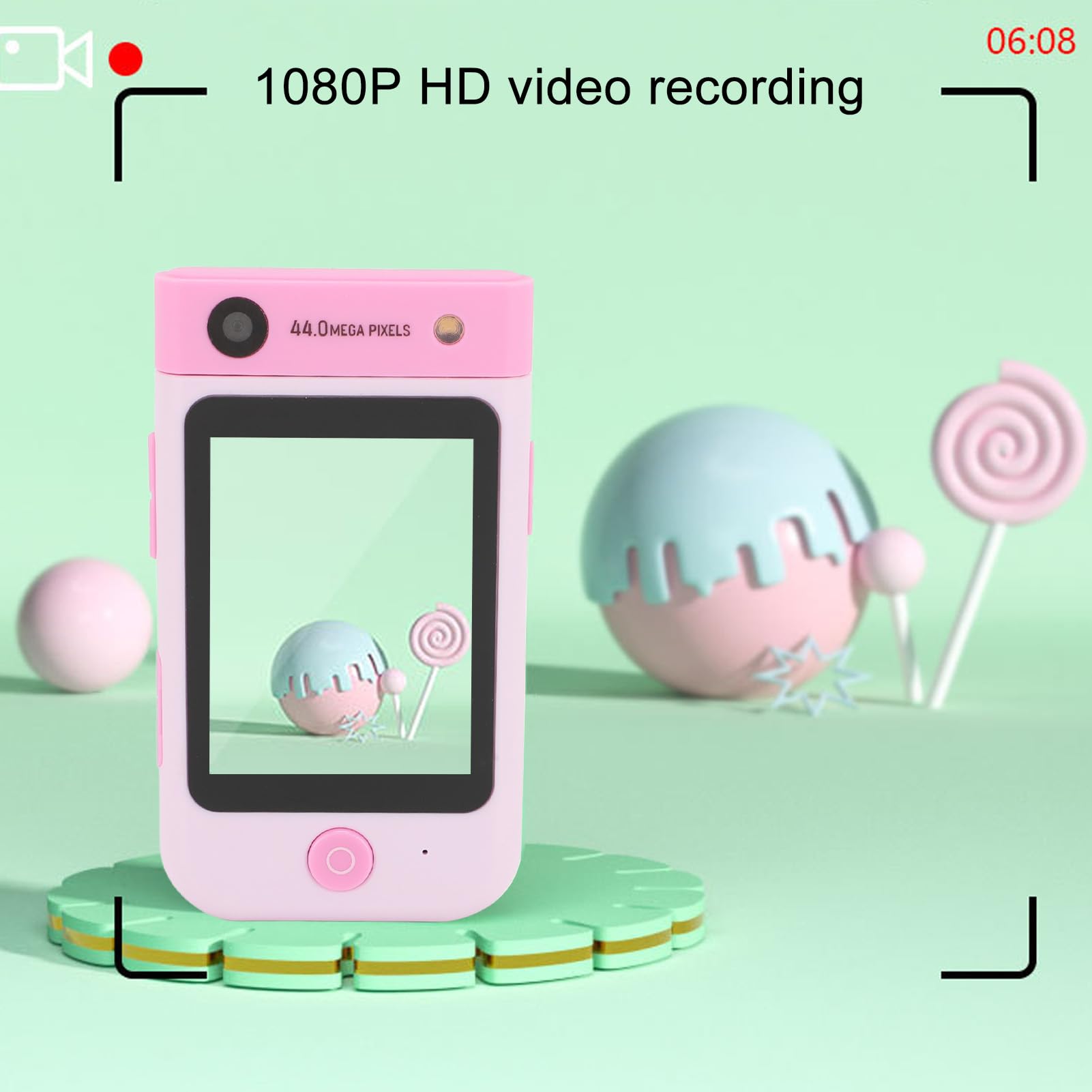 Smart Phone per bambini, schermo touchscreen IPS da 2,8 pollici 48MP 1080P HD Kids Phone Toy con fotocamera, lettore musicale, giochi puzzle per ragazzi e ragazze (Coniglio rosa)