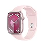 Apple Watch Series 9 [GPS, 45mm] Pink Aluminum Case with Pink Sport Band, M/L (Renewed)