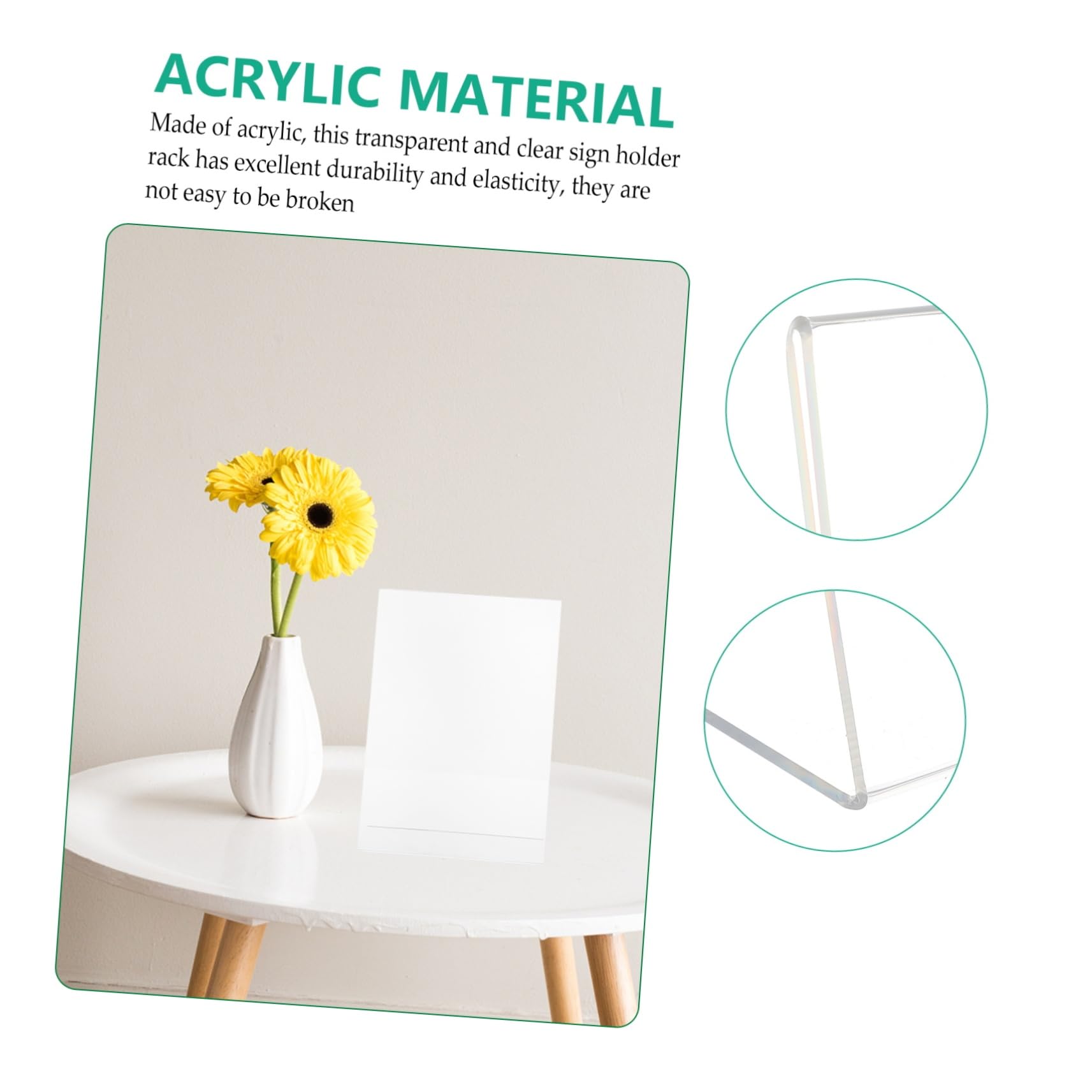 SOLUSTRE 6 Stück L-förmige Acryl Schildhalter Transparente A4-tischaufsteller für Preisschilder und Menükarten im Büro oder Restaurant