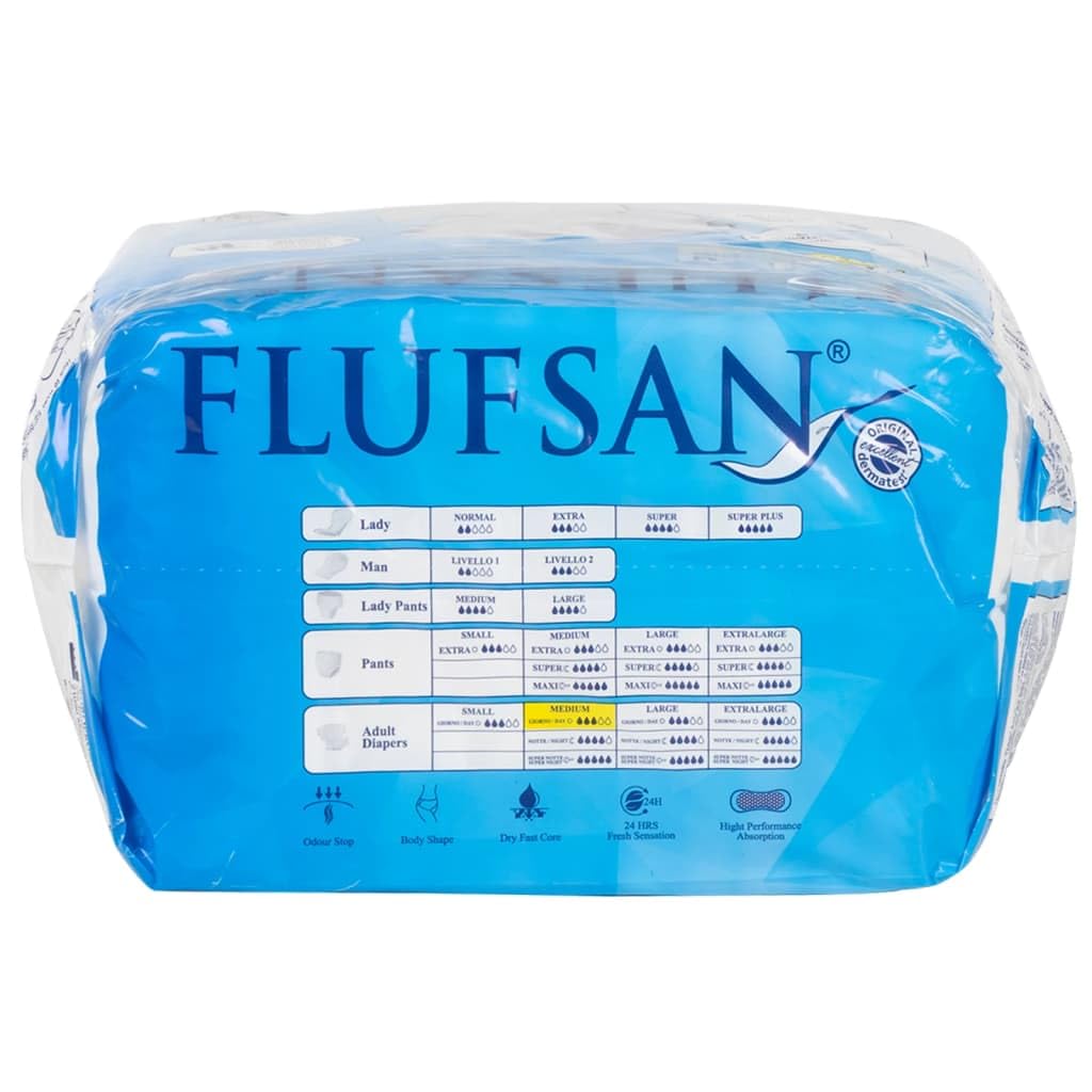 Tidyard Flufsan Couches Adultes jetables 15 pcs Taille M Style A