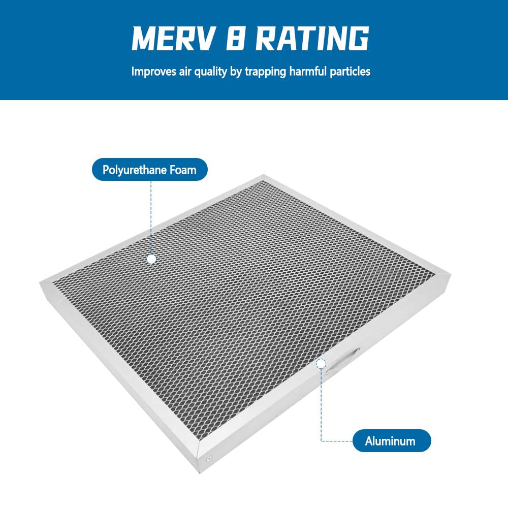5881 Filtro 2 piezas 14x12x1 apto para Aprilaire E080 E100 8192A Deshumidificador y ventilador deshumidificador, lavable MERV 8 Reemplazo
