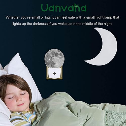 Miniatura 4 de Lámpara de luna de noche para niños y niñas, dormitorio, 0.5 W, luz tenue apta para dormir, luz gris tierra, enchufable, lámpara LED con sensor