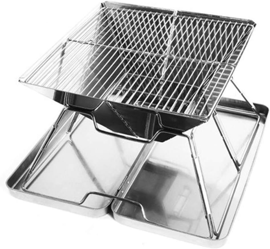 Amazon BBQグリルチャコールグリル折りたたみ式BBQグリルポータブルステンレス鋼 ポータブル屋外 屋外裏庭料理用