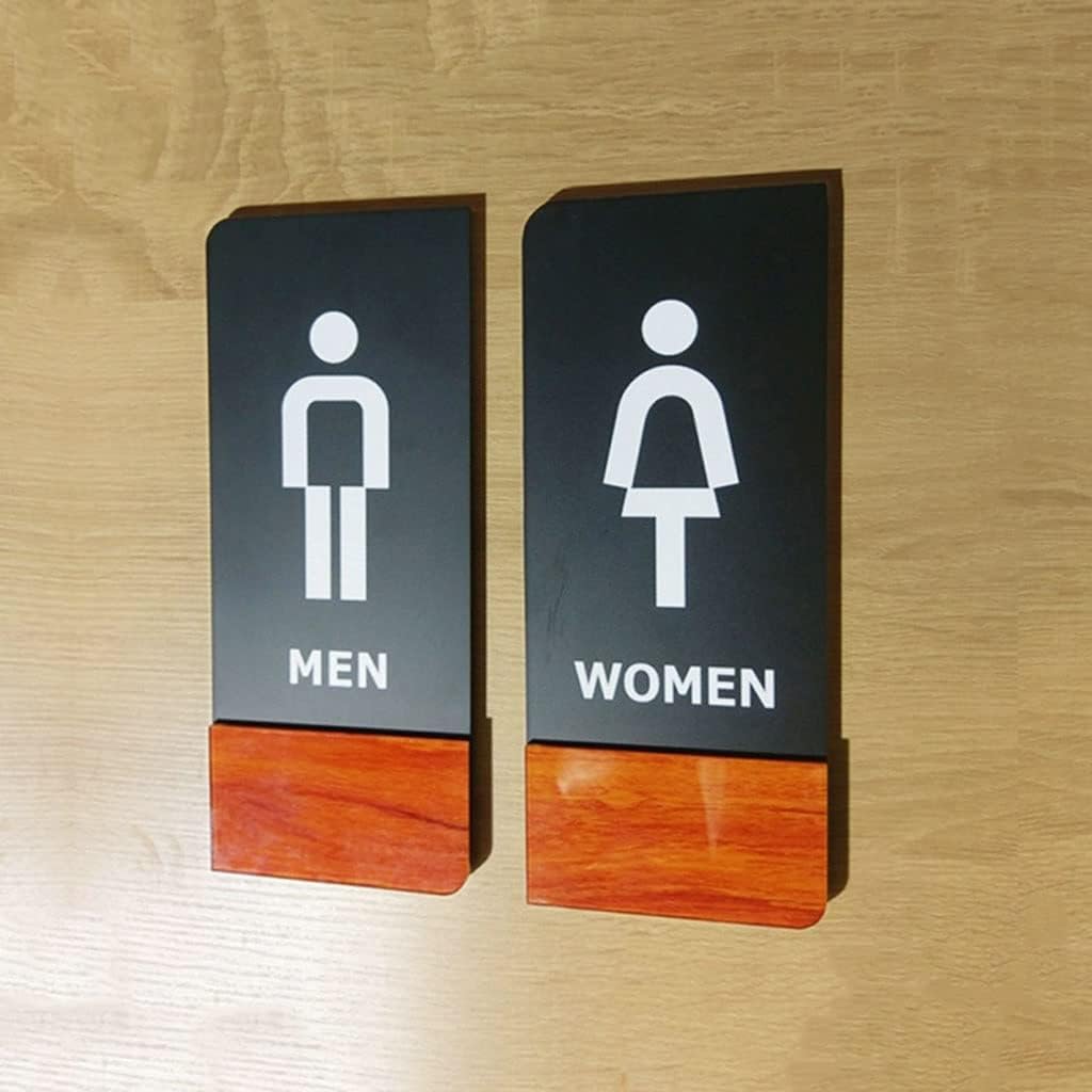 Cartel Baño, Senal para Puerta, Señalización acrílica for baño de hombre y mujer, placa for puerta de baño, Hotel, restaurante, 2 uds.