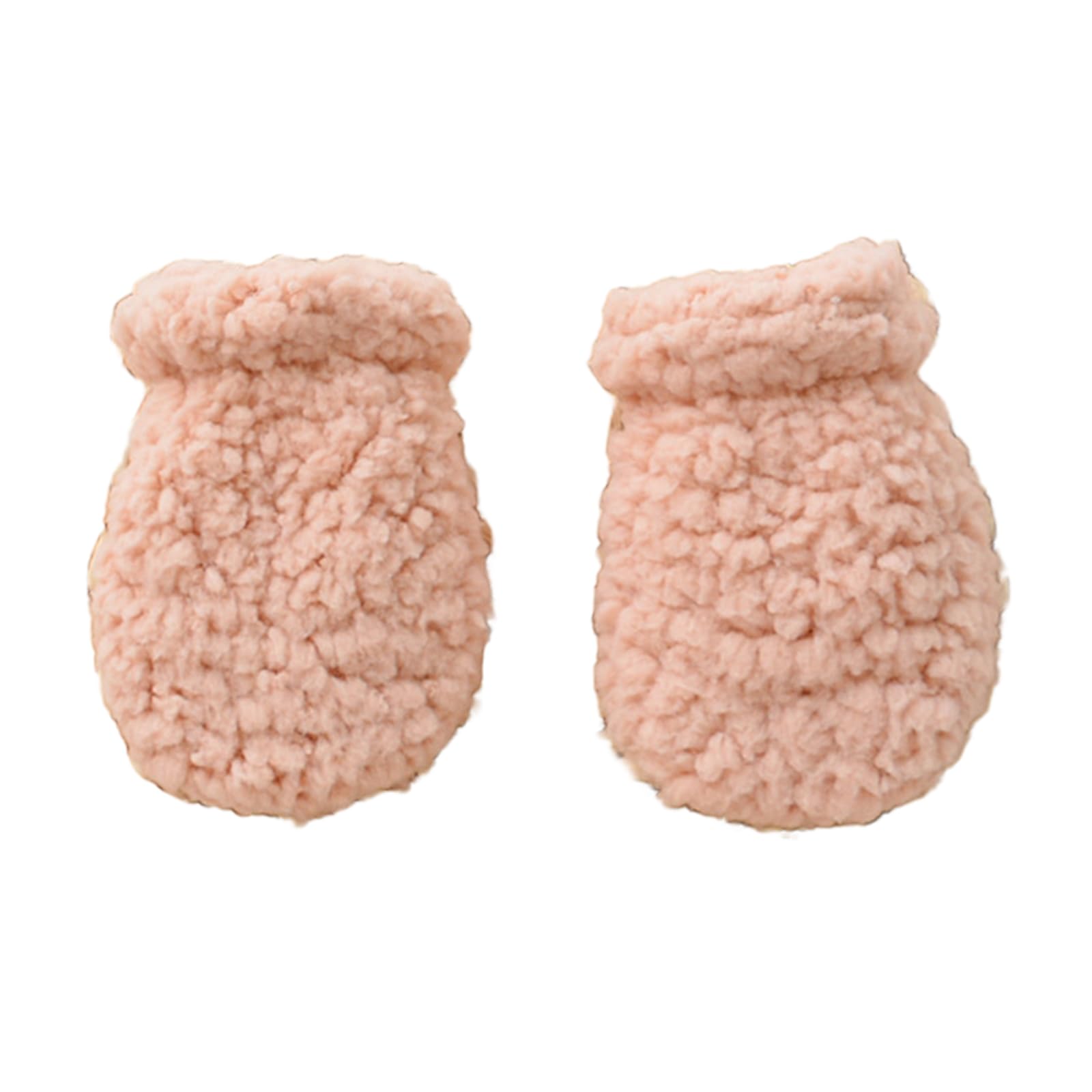 Kobeleen Men's Pink Warm Winter Mittens For Newborns Infant Anti Scratch Gloves Stylish Winter Mittens For Babies Essential For Cold Weather