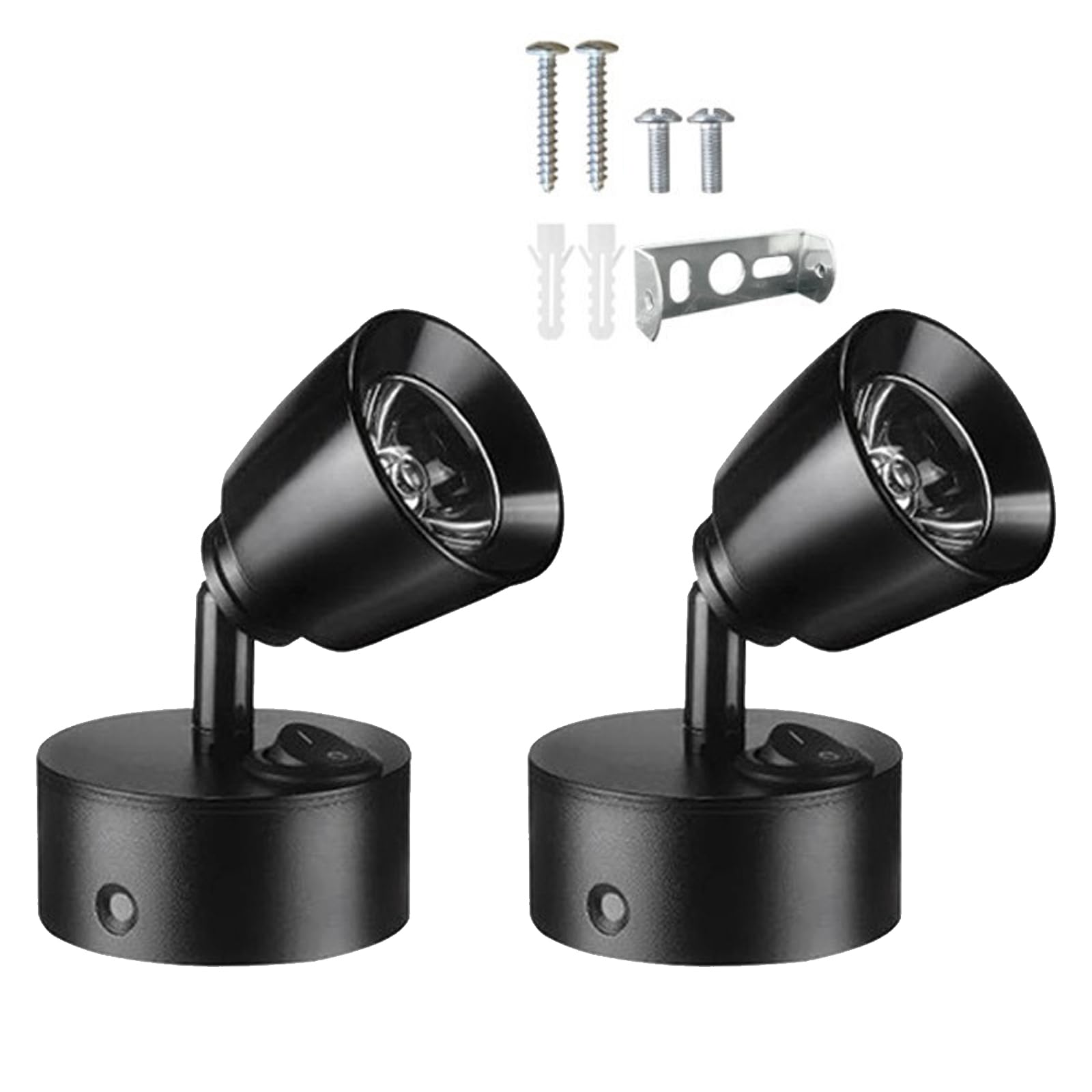 12V RV Reading Light with Switch,Up Down 180° Rotatable Left Right 360° Rotatable,3W RV Vanity Wall Sconce,Interior Light for RV Camper Trailer Motorhome Boat,DC12-24V,Warm Yellow,Black Finished,2Pcs