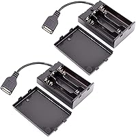Vista 1 de 2 soportes de batería AA de 1.5 V, 3 cajas de batería AA de 4.5 a 5 V con cubierta e interruptor de encendido/apagado, con cable USB