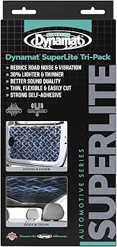 Dynamat 10612 18" x 32" Self-Adhesive Sound Deadener with Superlite Tri-Pack, Set of 3,Blue Made in USA