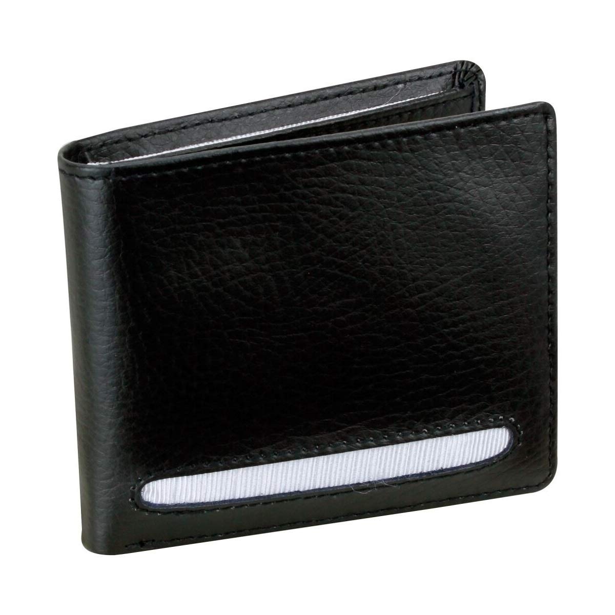 Dulwich DesignsBlack Leather Bifold Wallet with White Lining 70892