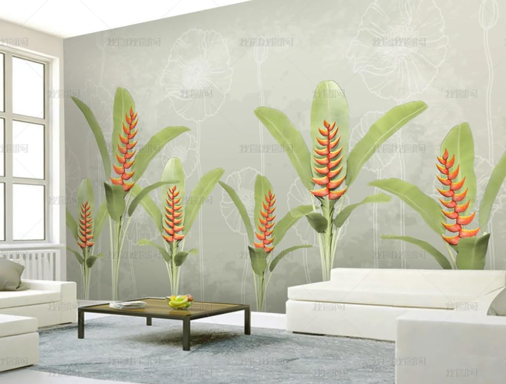 Papier peint arbre bananier pour masquer un grand mur