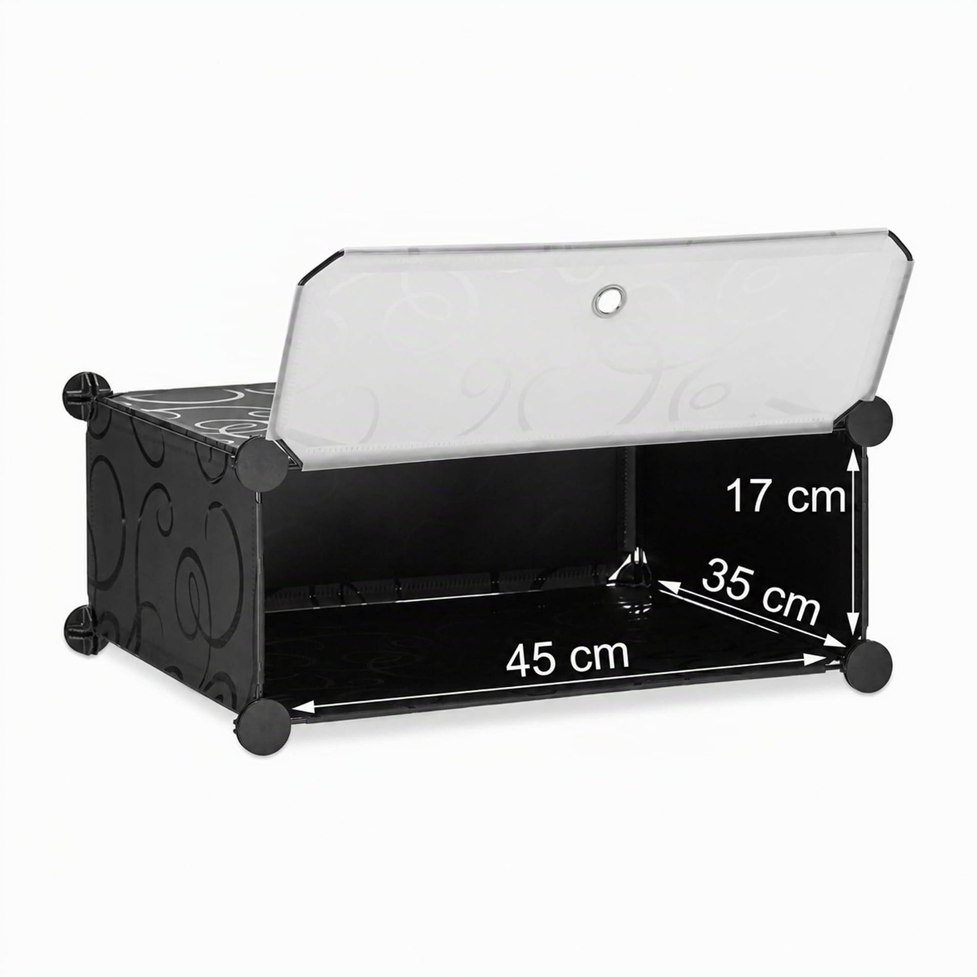 Relaxdays Meuble Chaussures Rangement 10 casiers Plastique Chaussures modulable DIY HxlxP: 176x49x37 cm, Noir