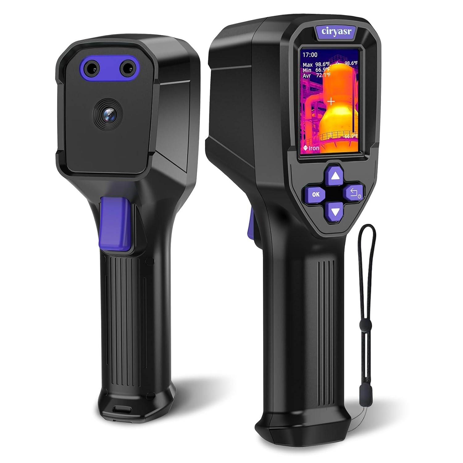 Handheld Thermal Imaging Camera, 240 x 240 IR Resolution, -4°F to 1022°F, 25Hz Refresh Rate with Temperature Alarm, IP64, Infrared Camera for Home Inspection, HVAC and Electrical, Purple