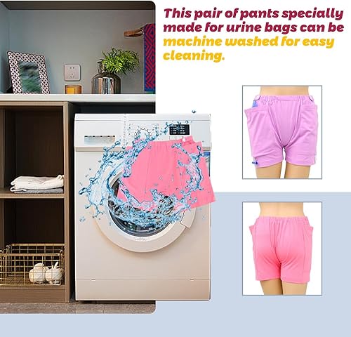 Miniatura 5 de 2 pantalones cortos para bolsa de orina para pacientes, pantalones cortos de drenaje de ostomía, ropa interior para el cuidado de la incontinencia,