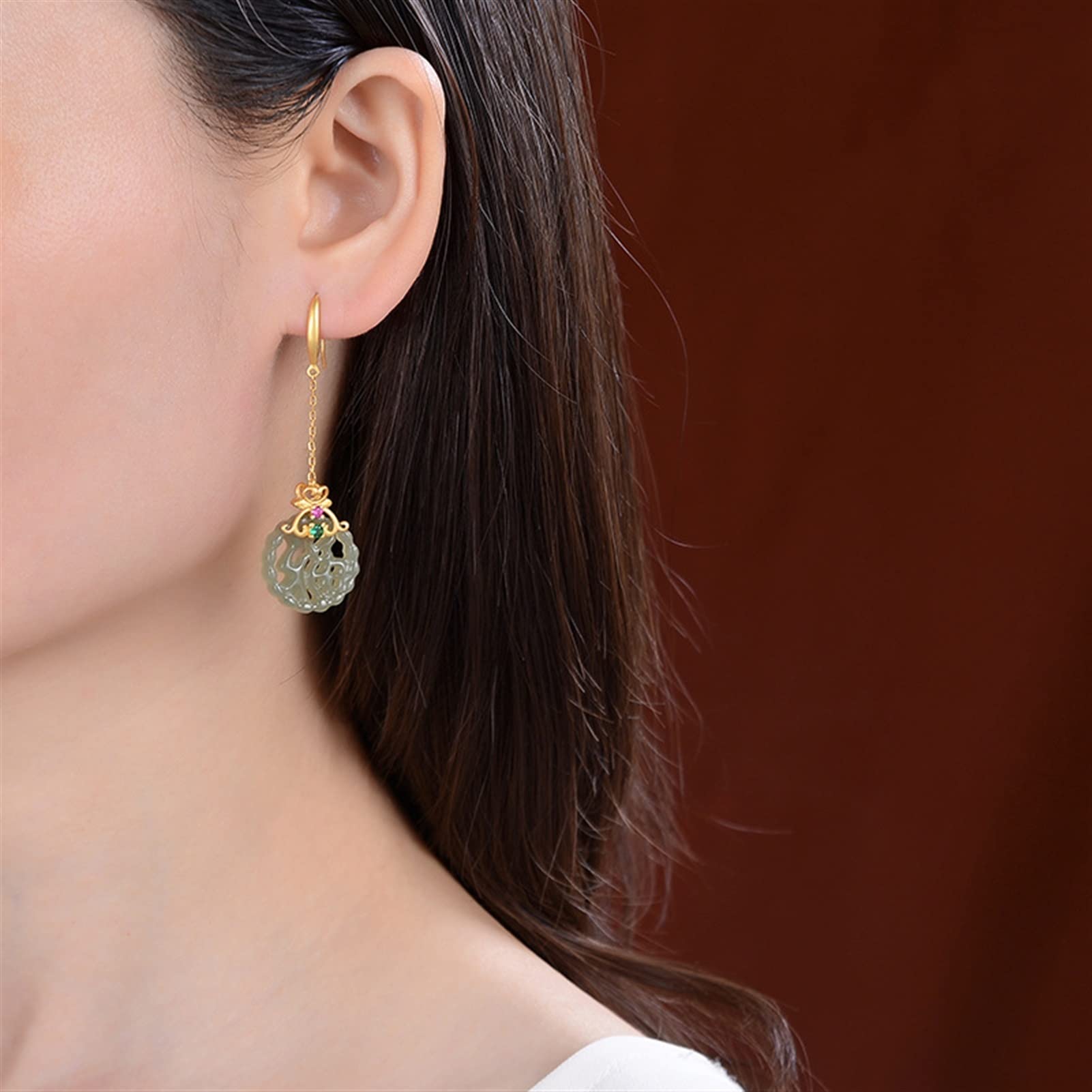 Pendientes de plata S925 chapados en oro, pendientes huecos para mujer, pendientes redondos para novia, joyería