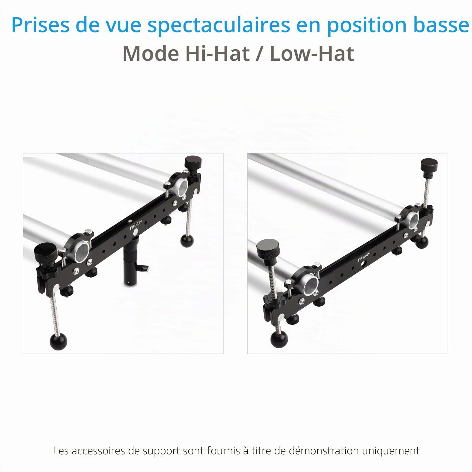 PROAIM Breeza Slider Dolly caméra alu avec extrémités de Piste, 100 kg | Slider CNC alu à 16 roues flottantes ; fluide sur rails droits ou courbes, fixations Mitchell, bols 75 et 100 mm.