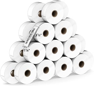 24 Rolls Compatible Dymo 30252 (1-1/8" x 3-1/2") Thermal Labels | For Dymo LabelWriter 450/450 Turbo/4XL (NOT 550/5XL), 3-Proof & Strong Adhesive, Jam-Free, Easy Peel, Total 8400 White Labels