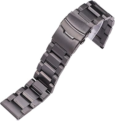 Stainless Steel Watch Band Metal Quick Release Watch Strap for Men Women Replacement Wristband General Adjustable Solid Metal Straight End Bracelet 18mm 19mm 20mm 21mm 22mm 23mm 24mm 25mm 23mm,Black