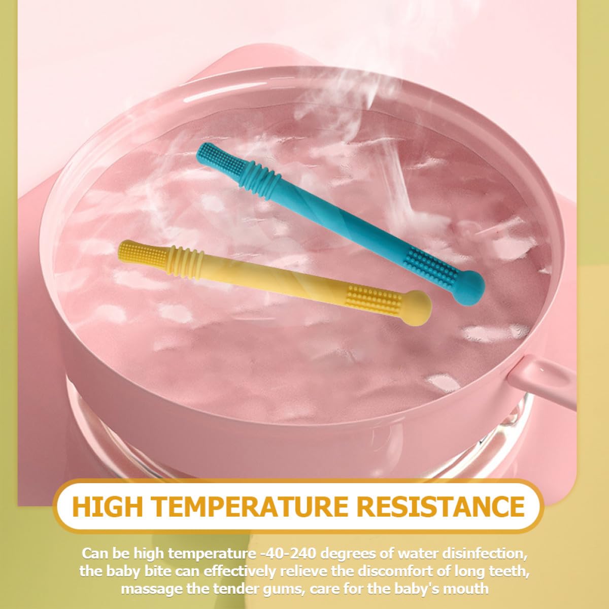 Abaodam Masticatore per Dentizione Ragazzo Ragazza 6 Pezzi in Silicone | Tubi da Dentizione, Sollievo per Gengive, Regalo per Shower e Compleanno