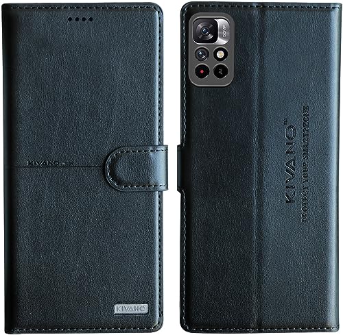 Image of Compatible with Xiaomi Redmi Note 11T / Xiaomi Poco M4 Pro 5G Flip Cover | Leather Finish | Inside Pockets & Inbuilt Stand | Shockproof Wallet Style Magnetic Closure Back Cover Case