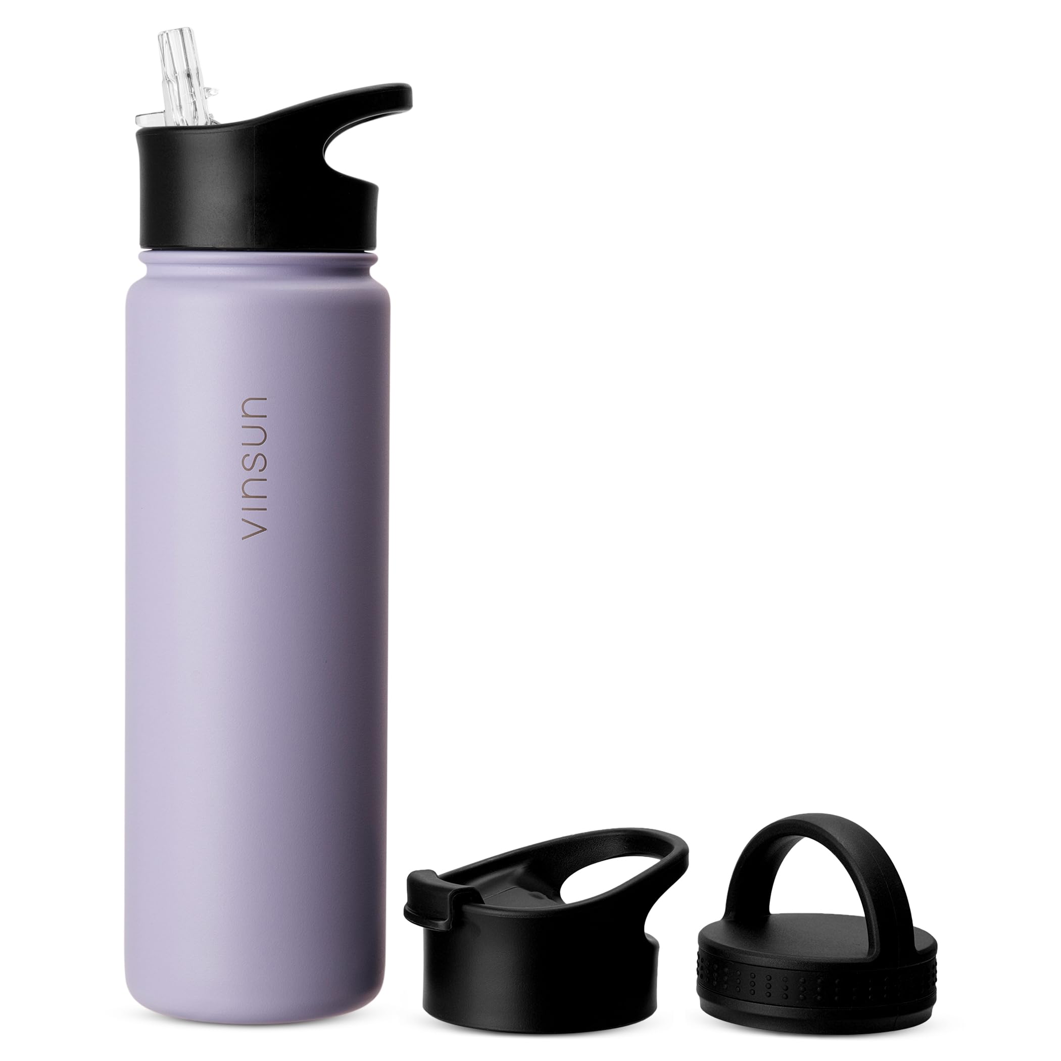 Vinsun Botella Agua Acero Inoxidable 500ml - 3 Tapas - sin Fugas, sin BPA, Reutilizable - Cantimplora Termica para Deporte, Colegio, Gimnasio, Bicicleta, Oficina — view 22