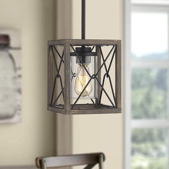 ANIFM E27 fitting Eetkamer Hanglamp In hoogte verstelbaar Hanglamp Zwart Ijzer Eettafel Kroonluchter Creatieve Vierkante lamp Binnenverlichting keuken Plafondverlichting Zolder Trappenhuis Hal Hanglamp,B photo 3