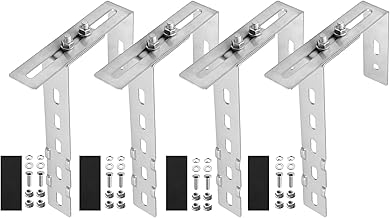 GETLITOOL 4 x Solar Balcony Power Station Bracket 65-190 mm Adjustable Balcony Bracket for Solar Modules, Stainless Steel 304 Balcony Hook Set, Solar Panel Bracket, No Drilling for Round Square Balcony Terrain