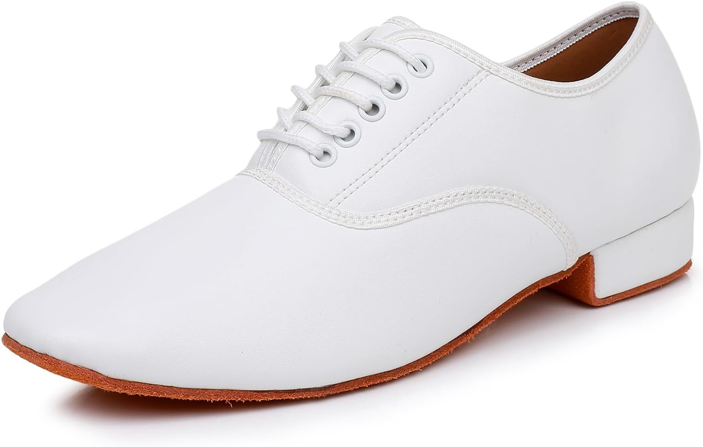 Dancing Shoes for Men Black Lace-up Latin Tango Practice Dance Shoes with Low Heel