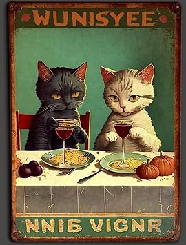 Two Cats Enjoying Dinner Diamond Painting Kits, DIY Full Round Gem Diamond Art Kits Good Times, for Room Decor Kitchen Decor Gift 8x12Inch