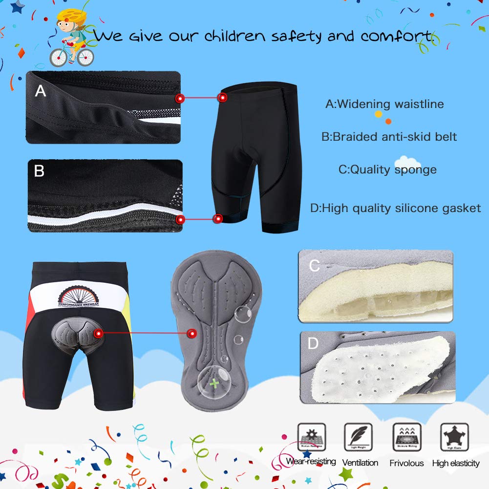 Kinder Jungen Fahrradbekleidung Set Mädchen Atmungsaktive Trikot Kurzarm & Radhose mit 3D Sitzpolster MTB Radsportanzug, Violett, 134/140(Herstellergröße: XL)