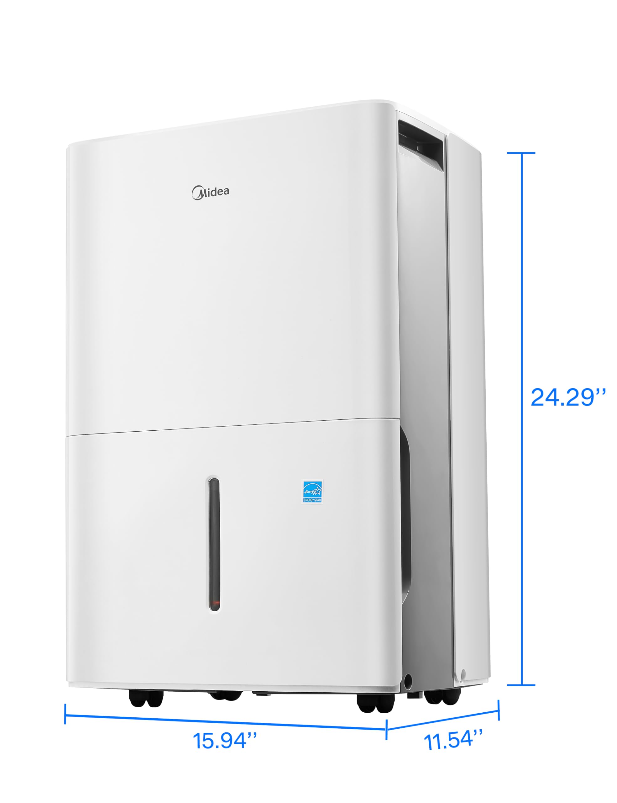 Midea Deumidificatore per cantina, 4500 m², con filtro dell'aria riutilizzabile da 50 pinte, ideale per cantine, stanze di grandi e medie dimensioni e bagni, colore bianco