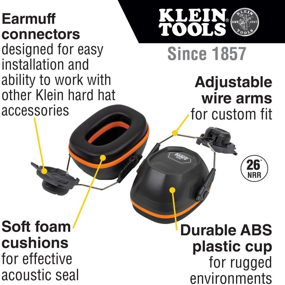 Klein Tools Hard Hat Bundle with Earmuffs Attachment