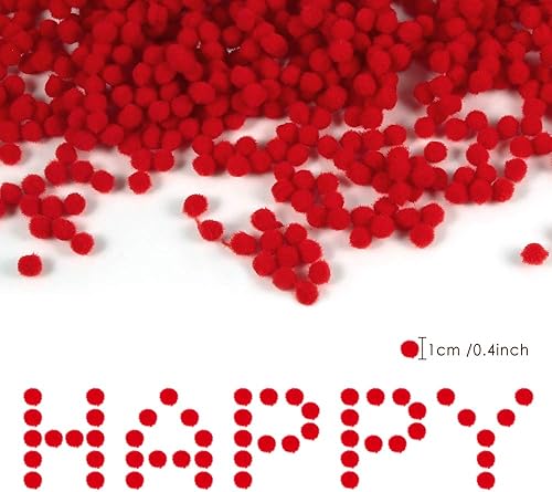 Miniatura 9 de Caydo 600 pompones de Navidad, bolas de pompones de 0.4 in para suministros de pasatiempos y decoraciones creativas de Navidad