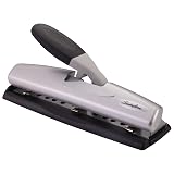 Swingline Hole Punch, Desktop Hole Puncher, 12 Sheet Punch Capacity, 2-3 Holes, Adjustable, LightTouch, Black/Silver (74026) – view 7