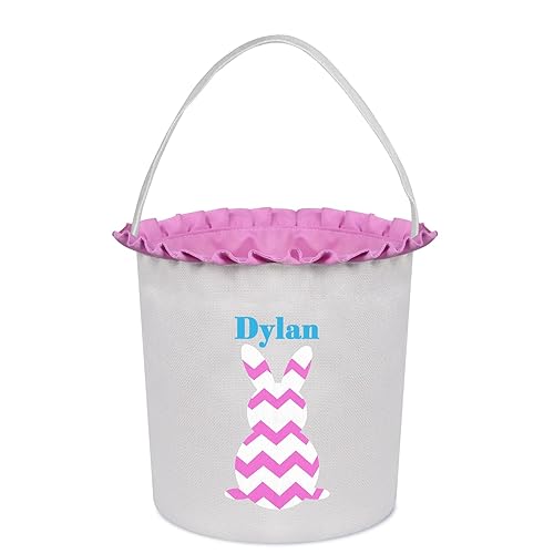 Miniatura 67 de Cesta de Pascua para niños, cestas de Pascua personalizadas con nombre, cesta de conejo de Pascua, cesta de caza de huevos de Pascua, bolsas