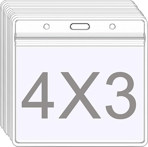 AMUU 12 Pack Badge Holder Card Holders 4 X 3 Holders Badge