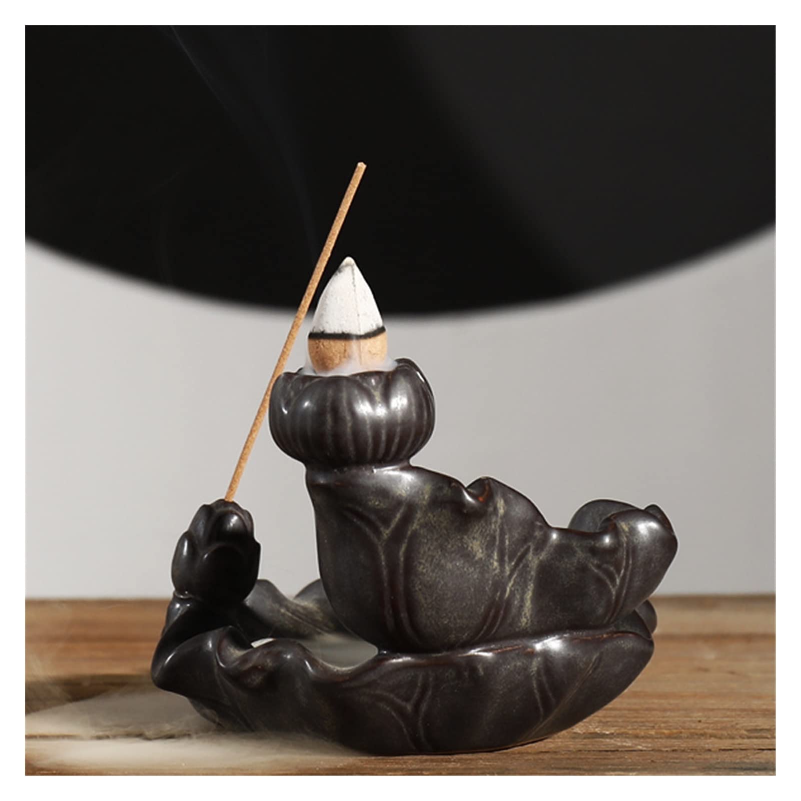 Bruciatore di Incenso Ceramica Cascata Bruciatore di incenso Bruciatore di incenso Bruciatore di incenso Lotus Flower Burner di incenso Aromaterapia Sedile di incenso + 20 Incenso Portaincenso