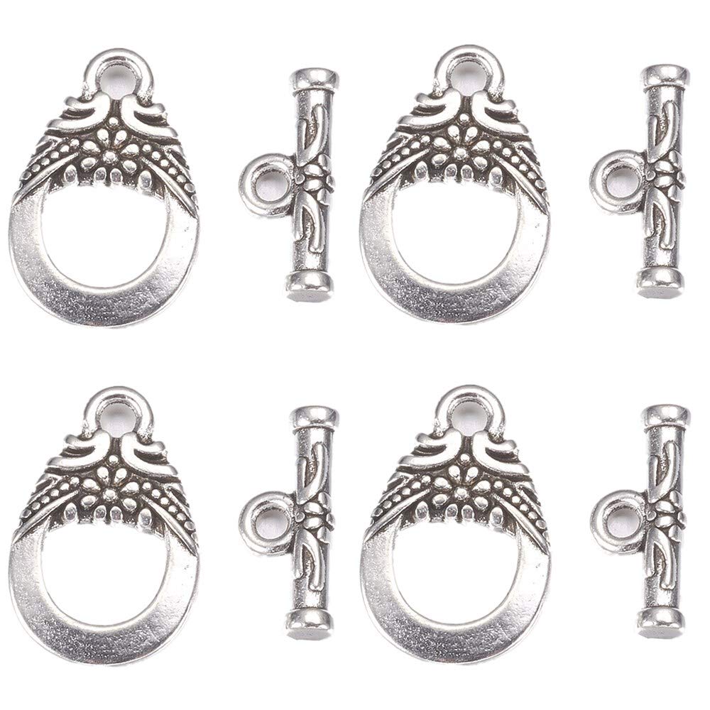 20 Sets Toggle Clasp Alloy Tibetan Jewelry Clasp End Clasp for Bracelet Necklace Jewelry Making