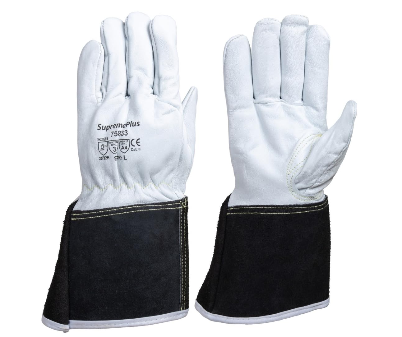 SupremePlus Premium Goatskin TIG Welding Gloves - 2X Large - Pack of 1 Pair - Durable Cut Resistant with Extended Cuff - ANSI Cut 4 Protection - Kevlar Stitched