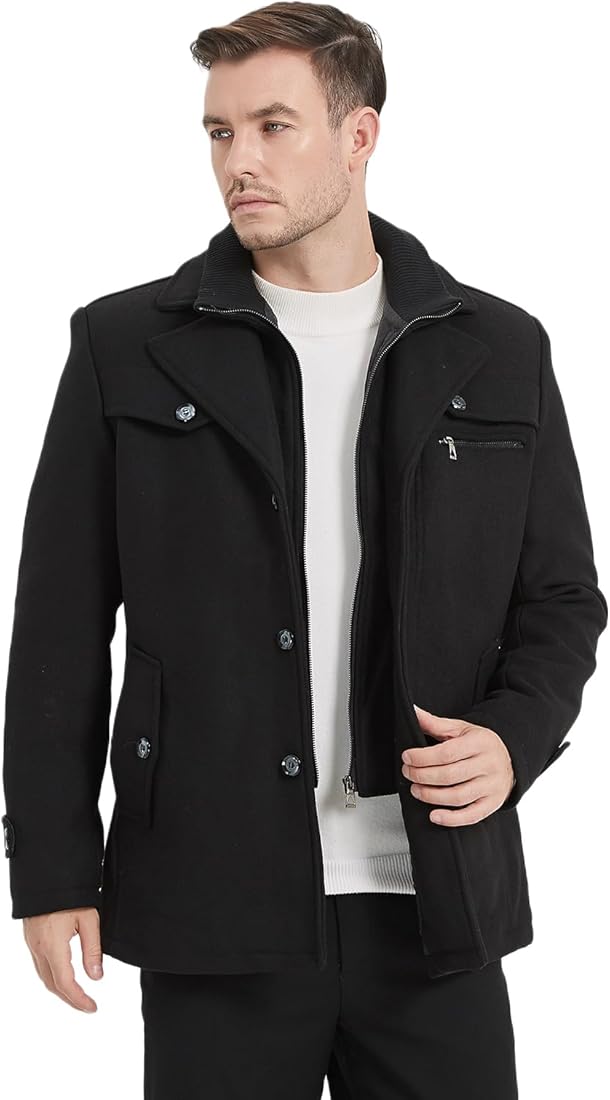 NEIGHBORHOOD black wool P-coat s
