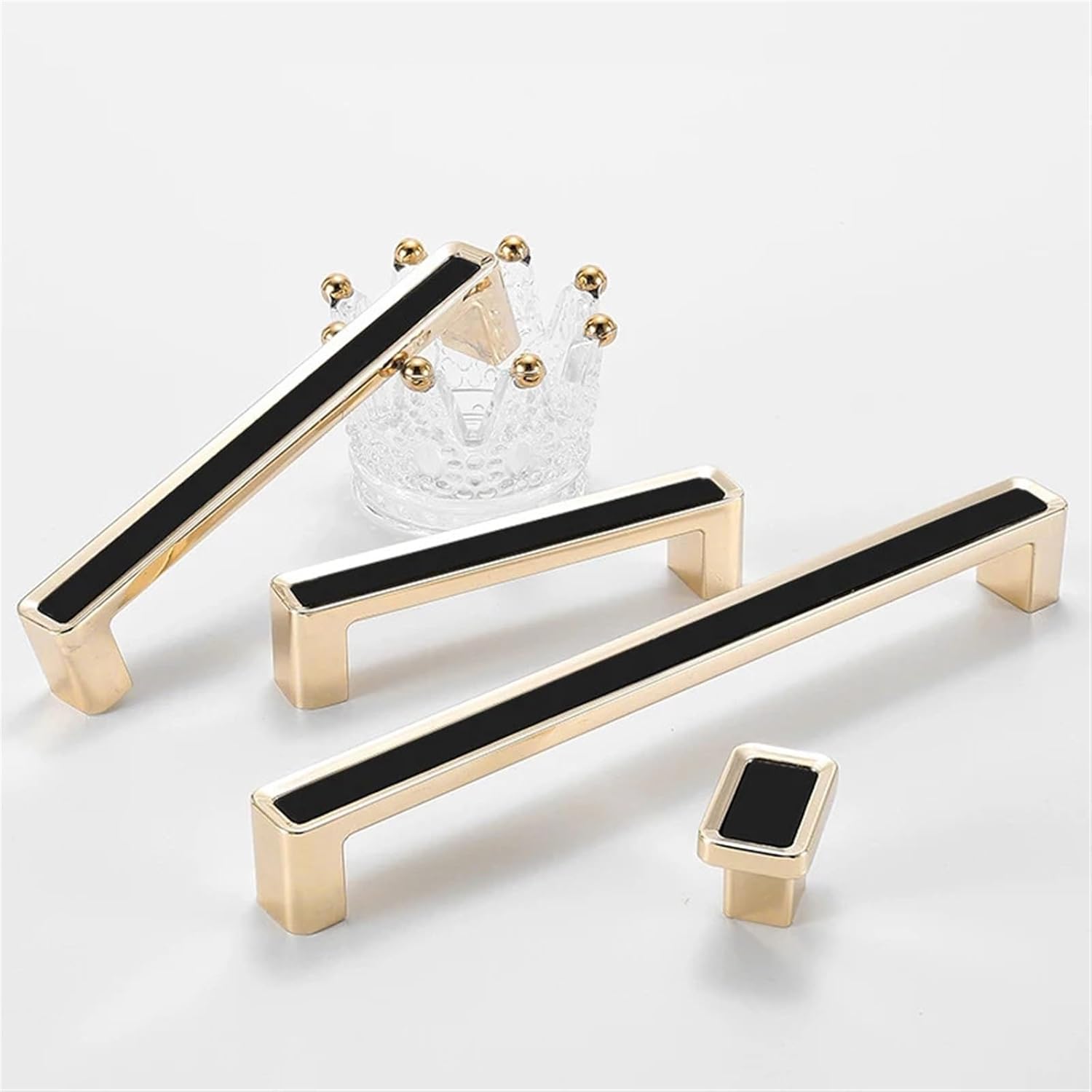 Pulls Zinc Alloy Black Gold Cabinet Knobs Pulls Luxury Furniture Handle Fashion Nordic Kitchen Cabinet Hardware Handles 1/5Pcs (Color : 4119-192mm)